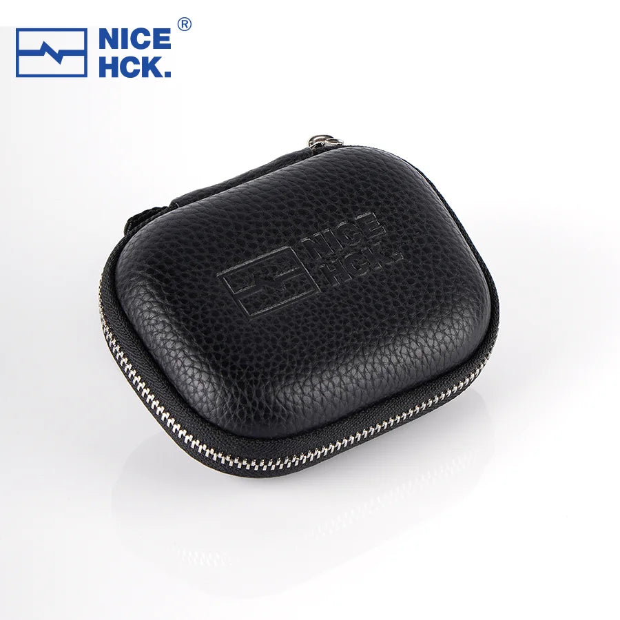 NICEHCK High Grade PU Leather Zipper Earphone Storage Box, Lightweight Protective Case for Cables IEM Accessories NX8Ti TitanX