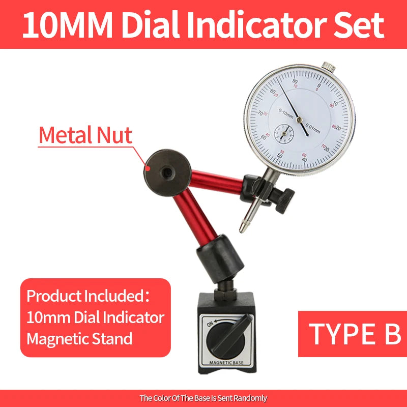 Dial Indicator Magnetic Base Holder Stand Micrometer Measuring Tools Lever Dial Gauge Precision Indicators Measurement Tool