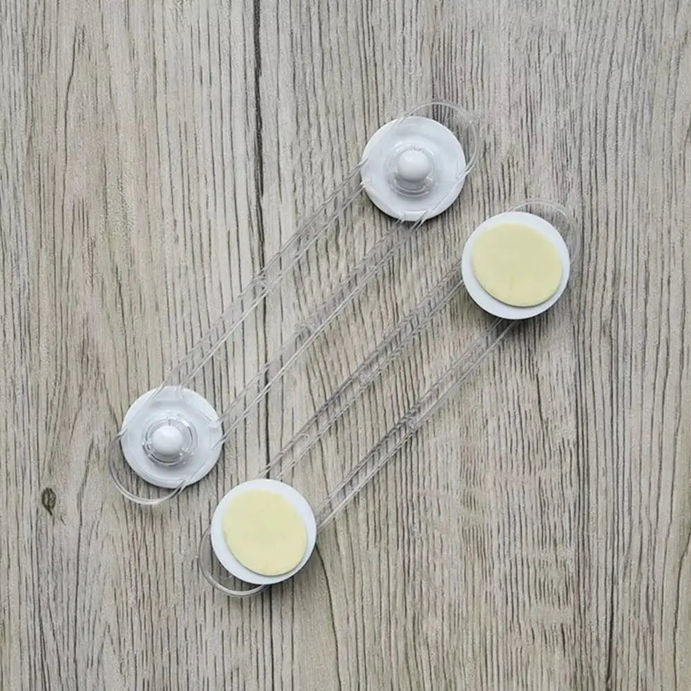 5Pcs Self Adhesive ABS Plastic Transparent Child Safety Lock Fridge Cabinet Door Anti-pinch Buckle Furniture Drawer Fixed Locks