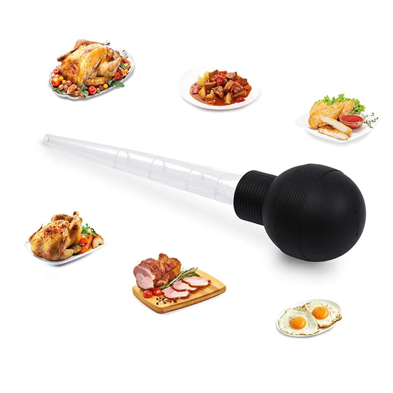 Cooking Kitchen Chicken Turkey Poultry BBQ Food Flavour Baster Syringe Tube Pump Cooking Turkey Meat BBQ Food Accessories