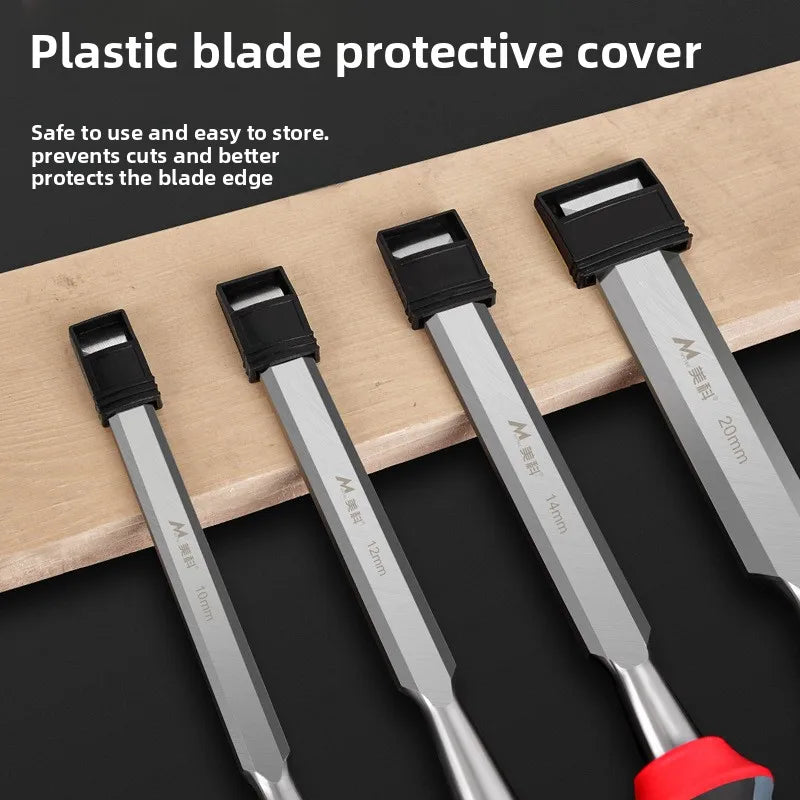 4Pcs Wood Carving Chisels Set Professional for Woodworking - 8/12/16/20mm Comfortable Beech Handle Wood Chisel with Wood Handles