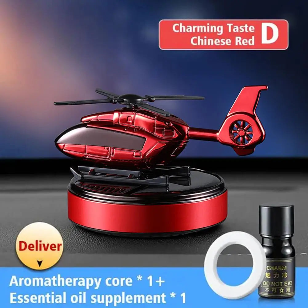 Car Solar Airplane Air Freshener Solar Helicopter Interior Accessories Trim Propeller Rotary Perfume Diffuser Deodorant