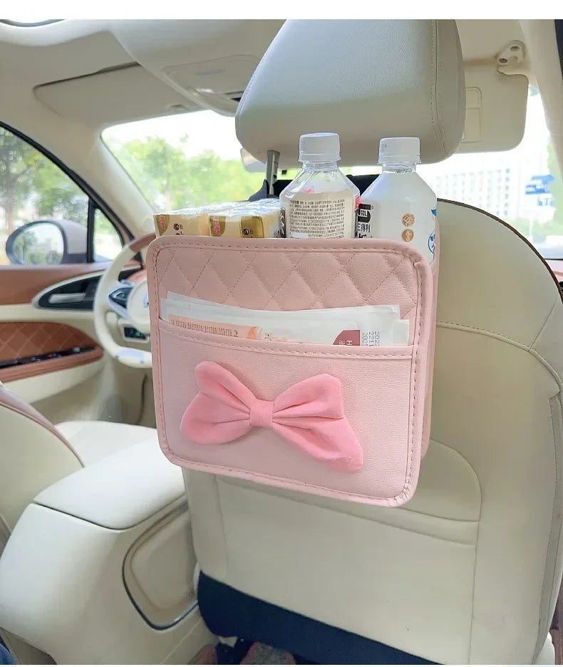 Cute Girly Seat Back Bag for Car, Stylish Seat Back Organizer Box,Novelty auto supplies,as beautiful as automotive decorations