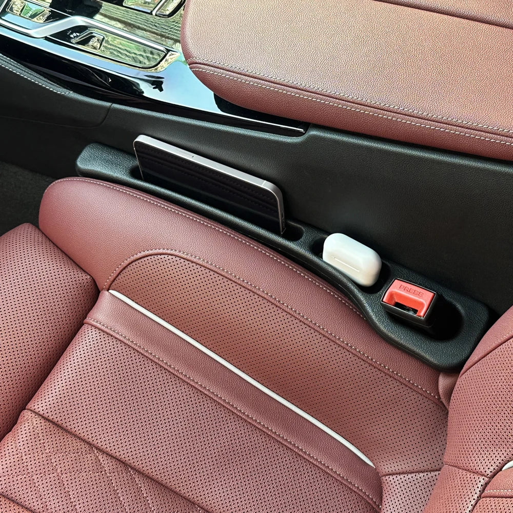 2pcs Car Seat Gap Filler Organizer Universal Fit Sedan SUV Truck Soft Elastic Multi-Pocket Anti-Loss Leakproof Interior Storage