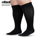 1 Pair 2XL-7XL Large Size Compression Socks for Women and Men 20-30 MmHg Wide Calf Knee Stockings for Sports Running Yoga