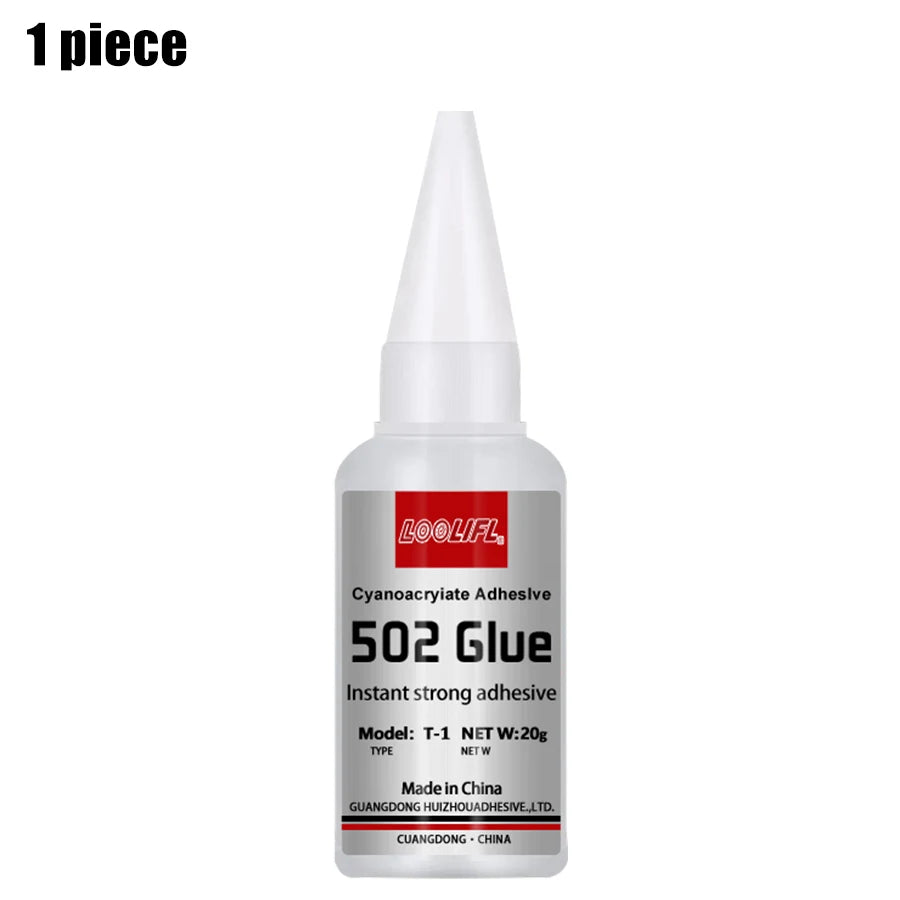 Super strong 502 ethyl cyanoacrylate quick-drying instant super glue metal wood glue leather glue liquid strong bonding tool