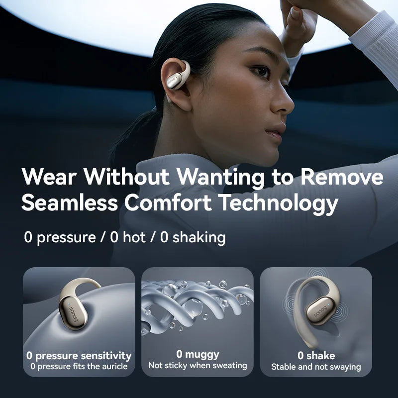 Sanag C16S Open Ear OWS Wireless Earphones Bluetooth 5.4 Air Conduction Headphones HiFi Sound 56Hours Playtime Waterproof TWS