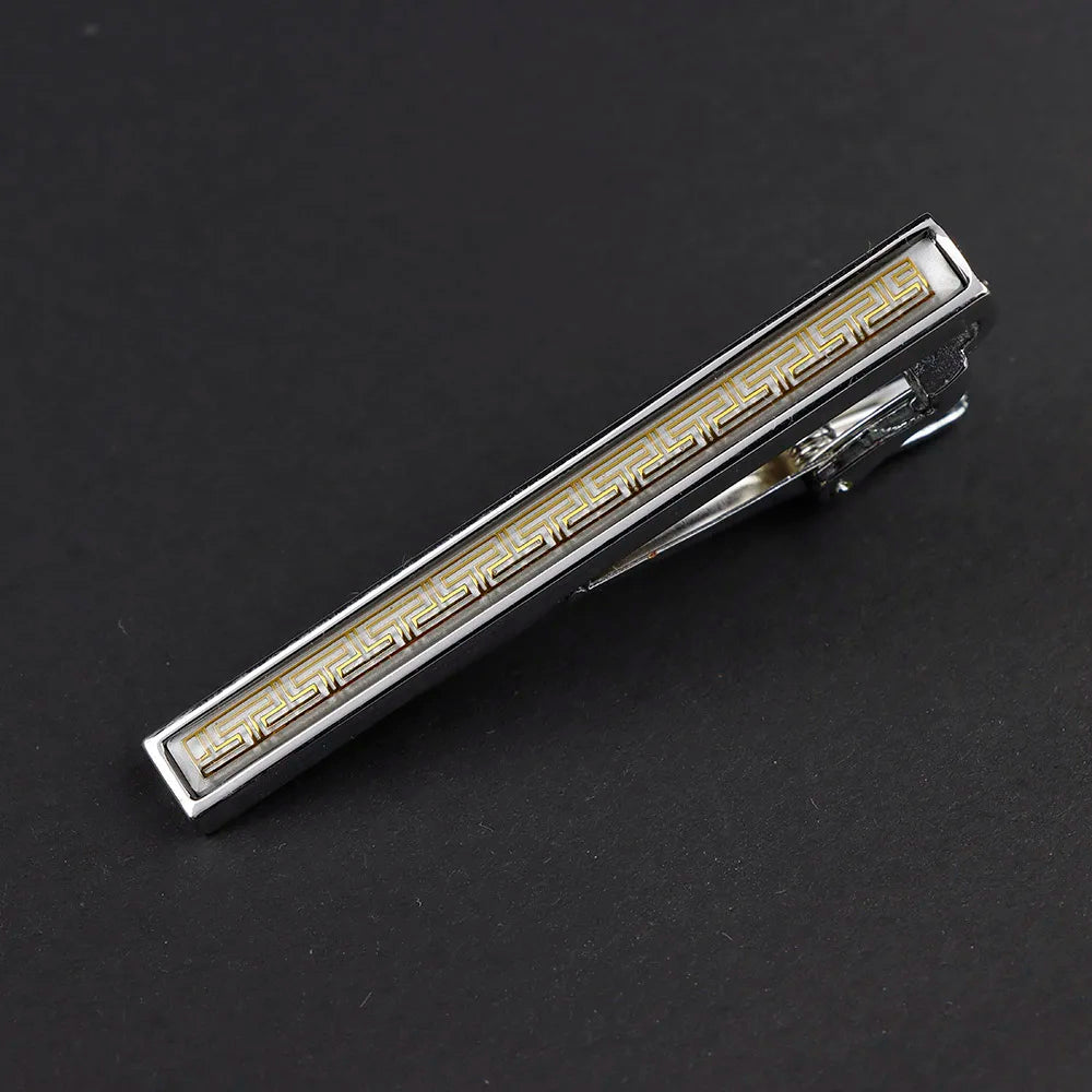 New High Quanlity Classic Golden Sliver 6cm Designer Metal Tie Clips Set Necktie Pin For Men Business Banquet Accessories Gift