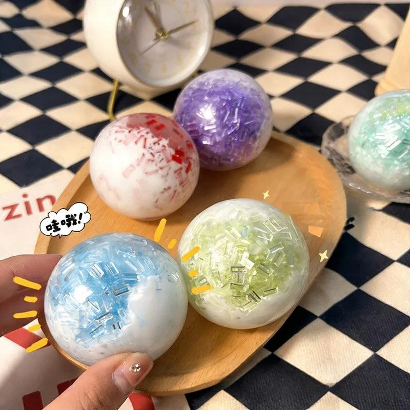 Crispy Handmade Ball Squishy Slow Rising Crushed Ice Handmade Ball | Stress Relief Sensory Fidget Toy for Anxiety ADHD Autism