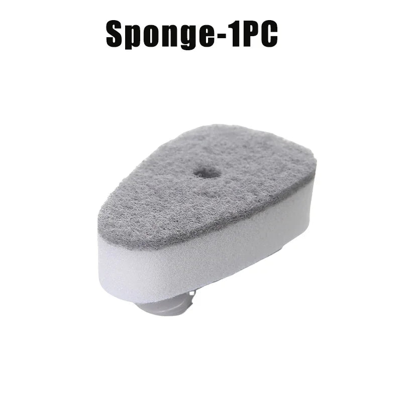 Kitchen Dish Cleaning Sponge Brush Liquid Filling Press Type Pot Cleaning Brush Soap Dispensing Pot Scrubber with Long Handle