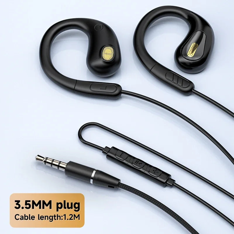 YTOM A13 TYPE C 3.5mm Wired Earphone Open Ear Headphones Bass Stereo Game Music Earplugs Noice Cancelling earbuds PK AK6 EDX