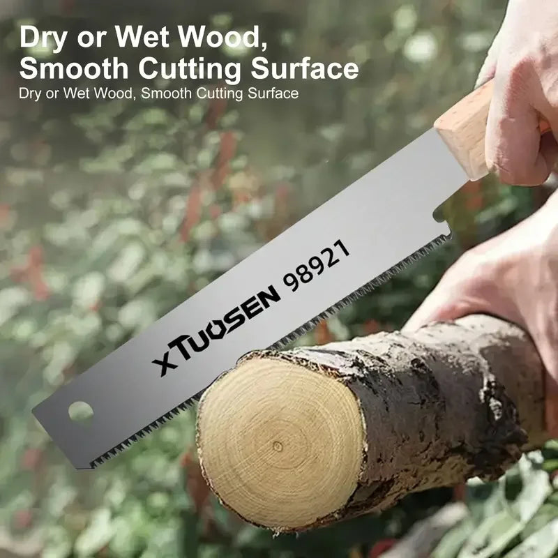 12-inch Japanese Style Handsaw Single/Double Sided Tooth Wooden Handle Handsaw Flexible Flush Cut Saw Woodworking Cutting Tools