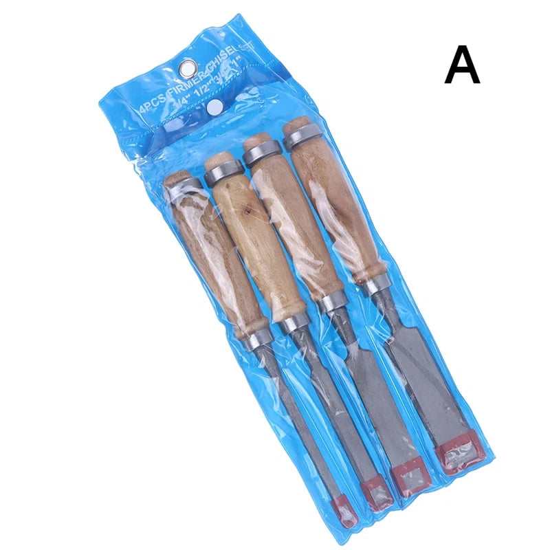 *6/12/18/24mm 4 Pcs Wood Carving Chisels Set Professional For Woodworking With Ergonomic Wood Carving Tools DIY Auxiliary Tools