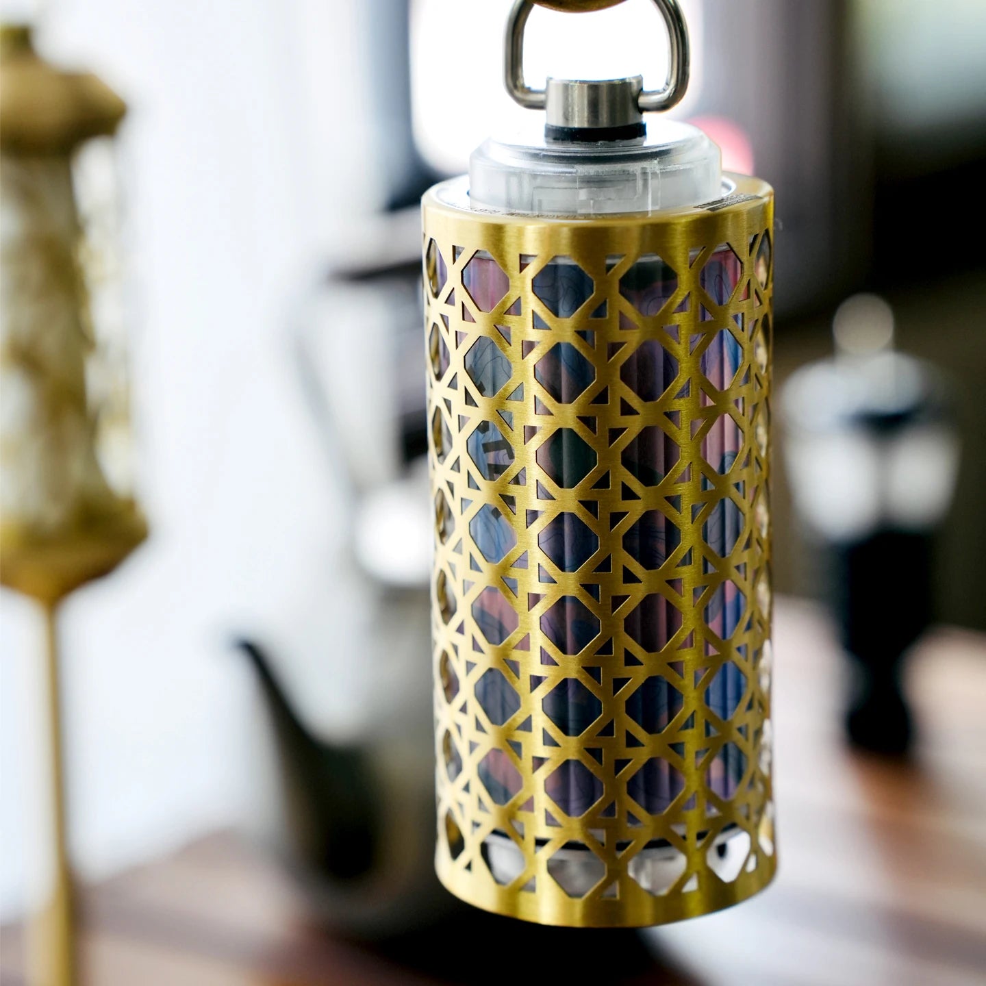 Camping lamp shell made of brass material, decorative replacement of camping lamp with creative woven pattern shell cover
