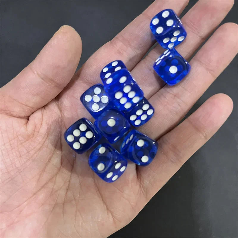 50pcs/Pack High Quality New 12mm Acrylic Transparent D6 Point Dice #12 Round Corner Boutique Dice