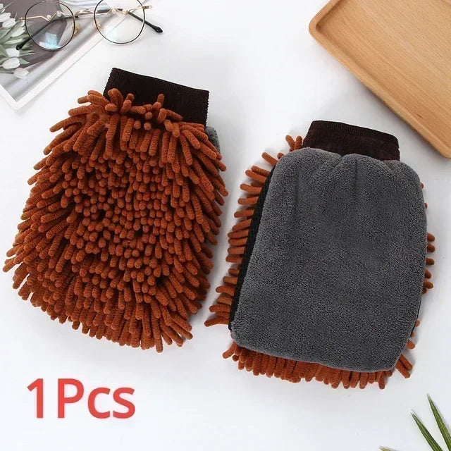 1/5PCS Car Wash Glove Coral Mitt Soft Anti-scratch for Car Wash Multifunction Thick Cleaning Glove Car Wax Detailing Brush