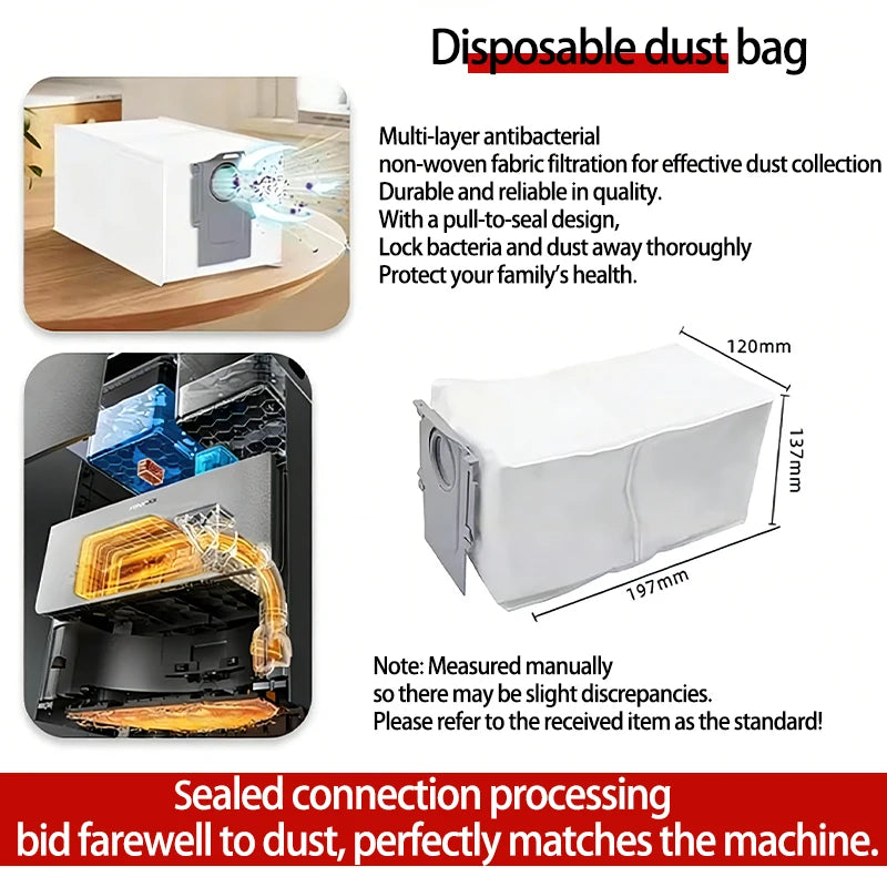 For Roborock Saros 20 Sonic/S10 MaxV Ultra Robot Vacuum Accessories Dust Bags Replacement Parts