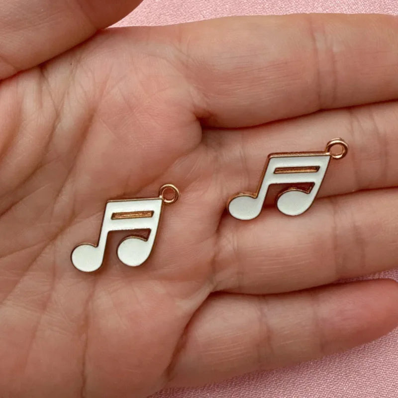15pcs Alloy Drip Oil Cross border Music Festival Cute Instruments Guitar Notes DIY Accessories Pendant Handmade