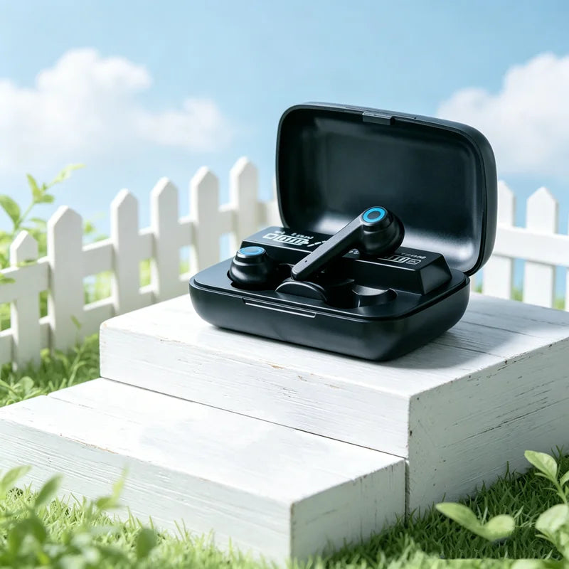 New TWS Bluetooth Headphones 5.3 9D High Fidelity Wireless Headphones Touch IPX7 Waterproof Digital Display Headphones