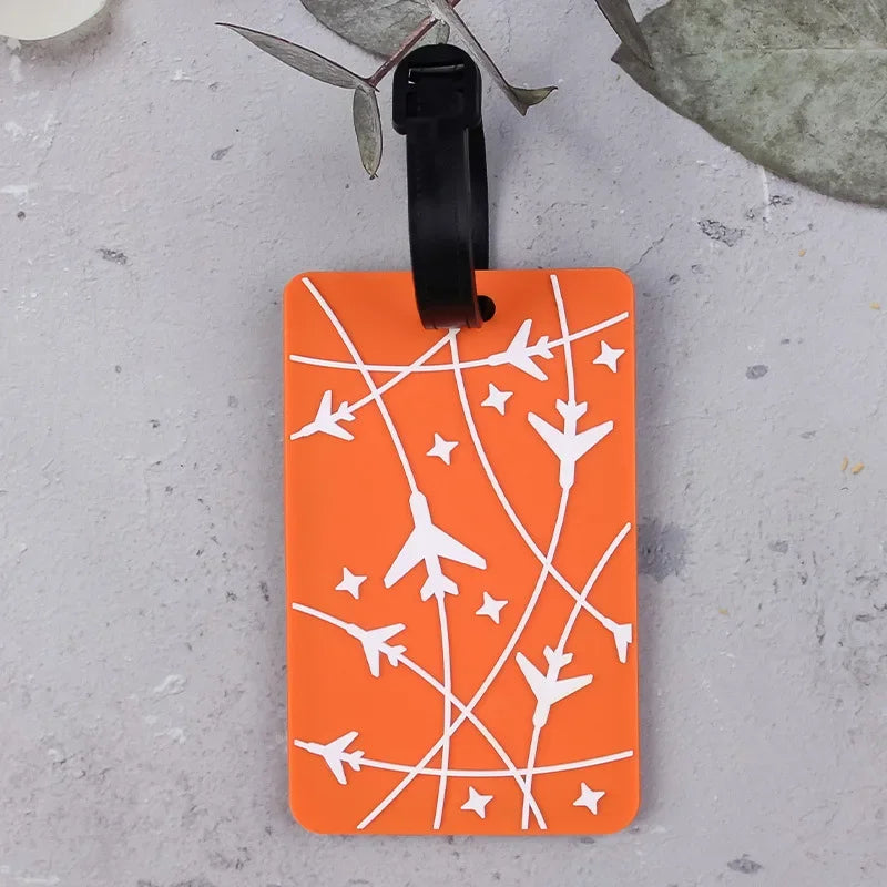 Soft PVC Cute Luggage Tag Letter Travel Tag Men Women Suitcase Name Tag Bag Tags Airplane Labels Holiday Travel Accessories