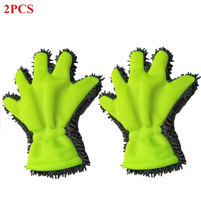1/2pcs Ultra-Luxury Microfiber Car Wash Gloves Car Cleaning Tool Home Use Multi-function Cleaning Brush Detailing Washing Gloves