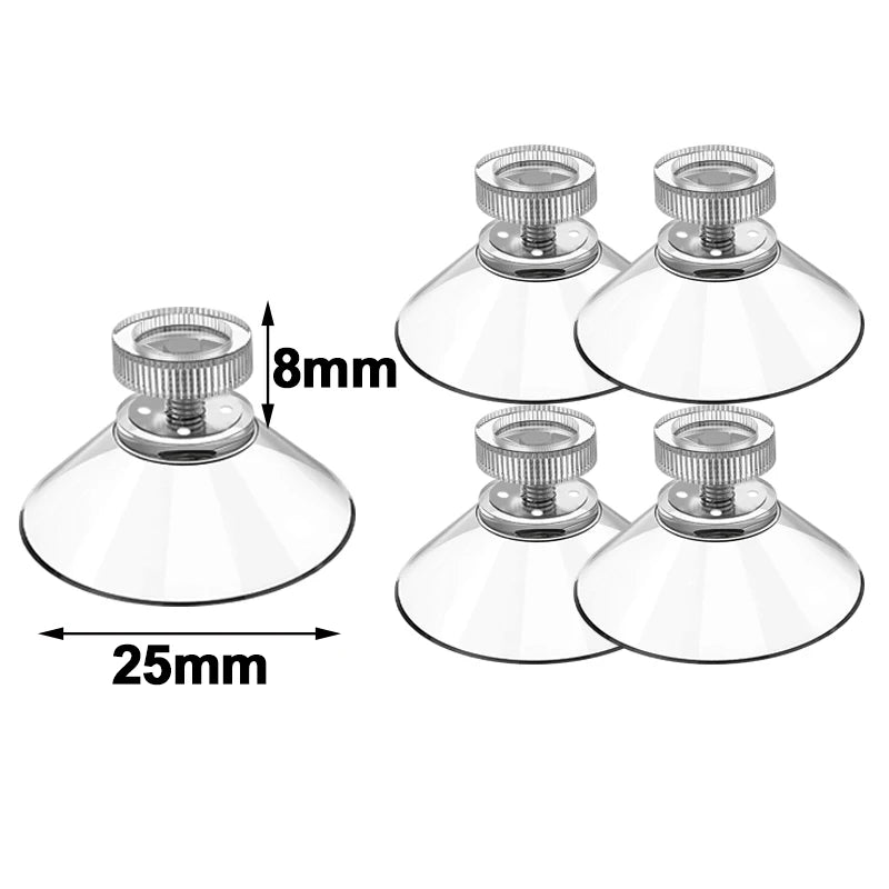 Plastic Suction Cups Hook 25/32/41mm Clear PVC Sucker Pads Strong Adhesive Suction Holder With Screw Nut Home Organizer Hooks