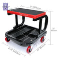 Rolling Creeper Garage/Shop Seat, 250 LBS Capacity Padded Rolling Workshop Stool with Tool Tray Storage, Auto Mechanic Stool.
