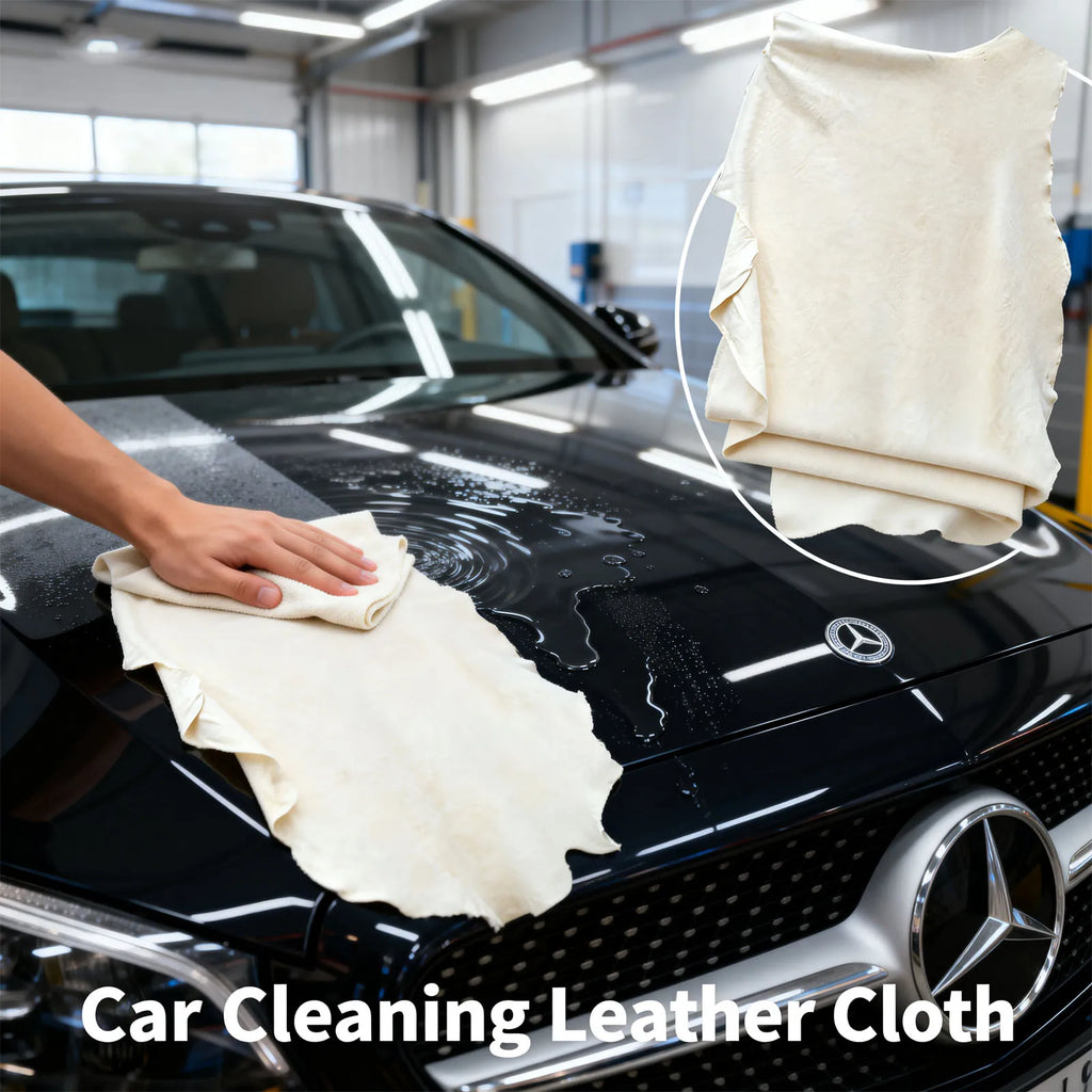 Car Natural Chamois Free Shape Clean Genuine Leather Cloth Suede Ultra Absorbent Quick Dry Towels for Car Wash Cleaning Cloth