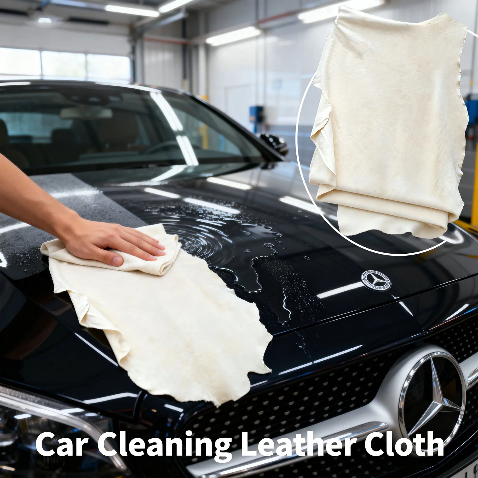 Car Natural Chamois Free Shape Clean Genuine Leather Cloth Suede Ultra Absorbent Quick Dry Towels for Car Wash Cleaning Cloth