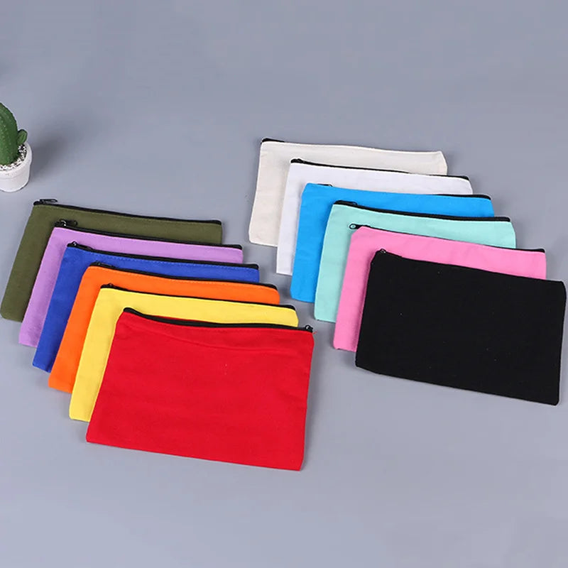 10/20/50 Canvas Zipper Bag, Stationery Packaging Bag, Change Storage Bag, Small Business Gift Bag Customizable Logo
