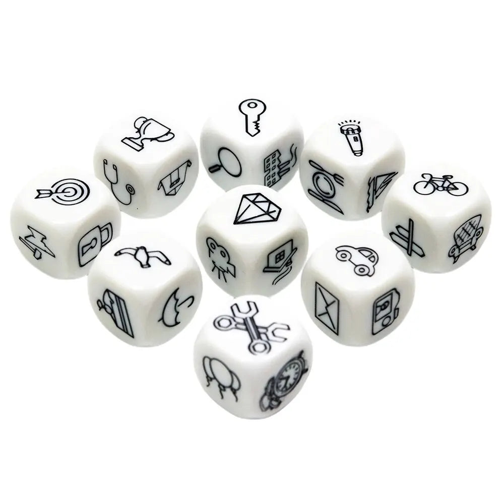 D6 Dice Set Telling Story Cube High Quality Acrylic 6 Sided Dice Funny Engraved Patterns For Games