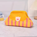 Trendy color-blocking fun lip print knitted pattern design ladies' evening banquet lightweight luxury commuting clutch