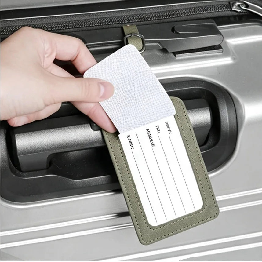 PU Leather Aircraft Logo Luggage Tag, Anti Loss With Name Card, Suitable for Luggage and Travel Bags