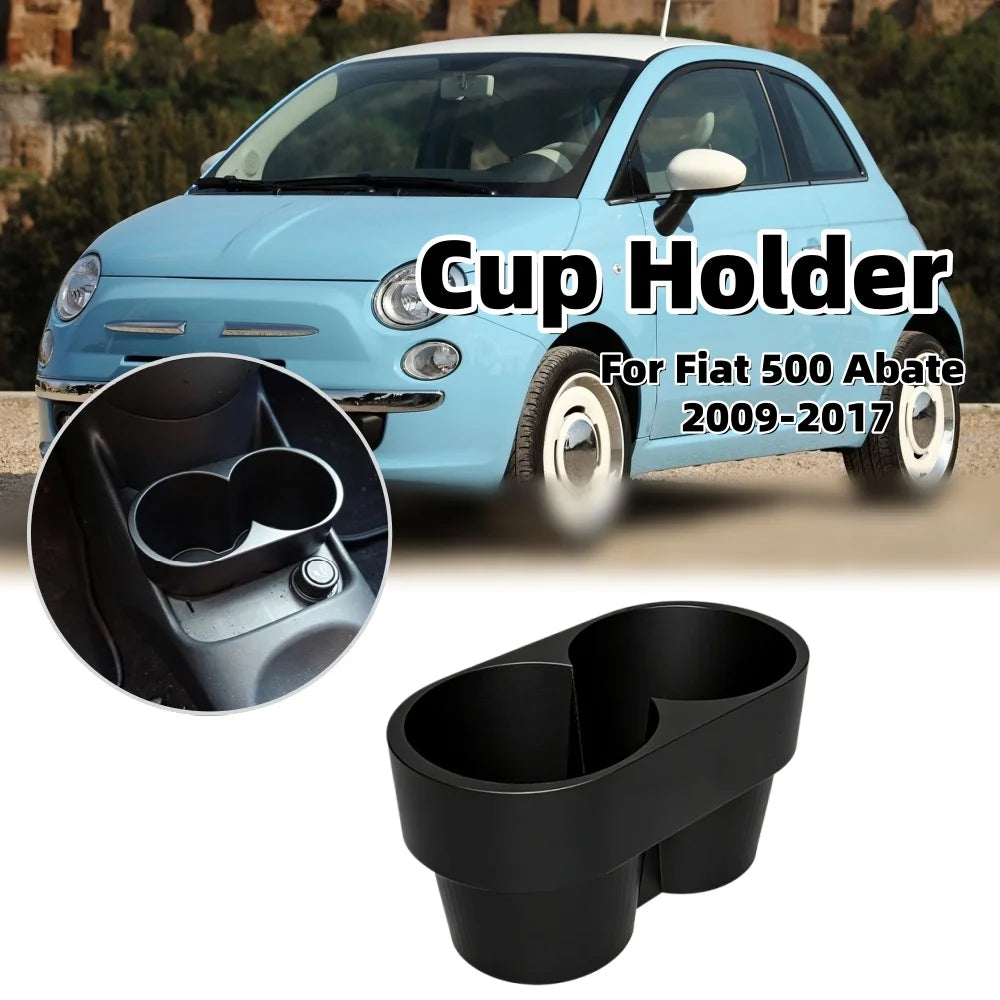 Car Cup Holder Drink Rack Storage Box Extended Edition For Fiat 500 Abate 2009-2017 Auto Interior Stowing Tidying Accessories