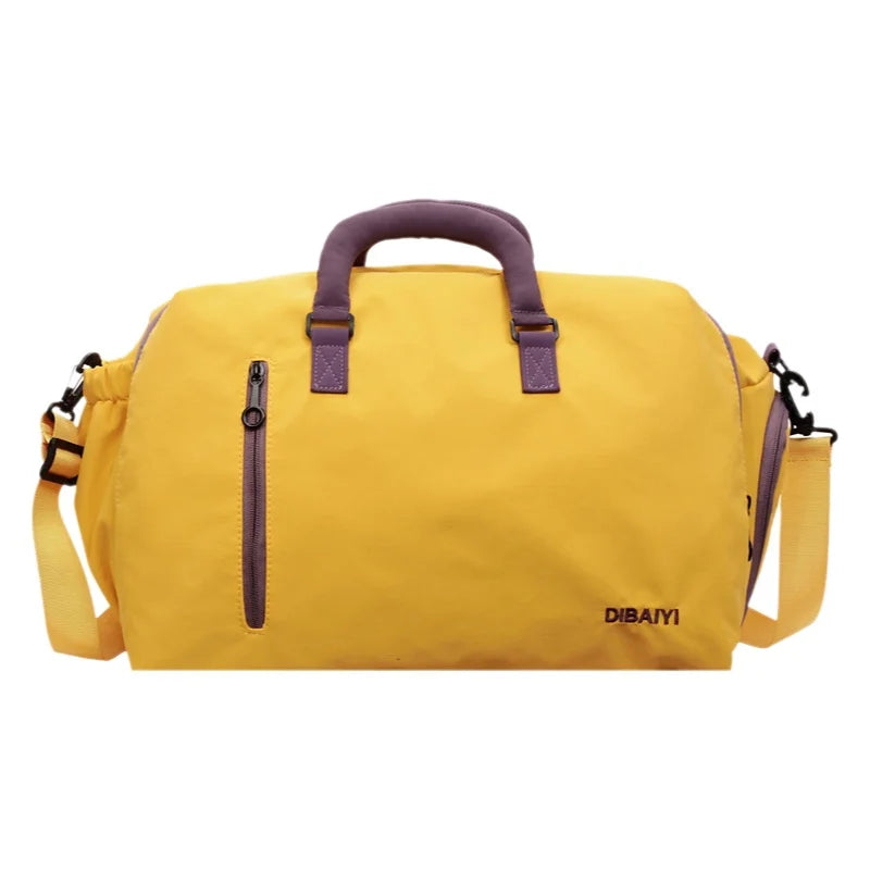 High Aesthetic Pure Color Large Capacity Lightweight Travel Bag Handheld Diagonal Sports Fitness Bag for Business Trips