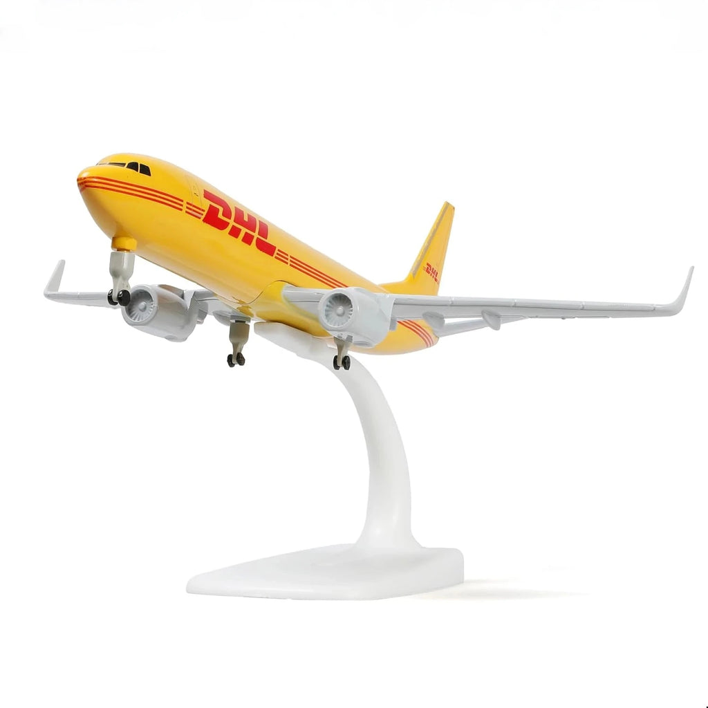 20cm DHL B737 Die-cast Metal Airplane Model with Display Stand for Aviation Enthusiast Gift or Display Decorations