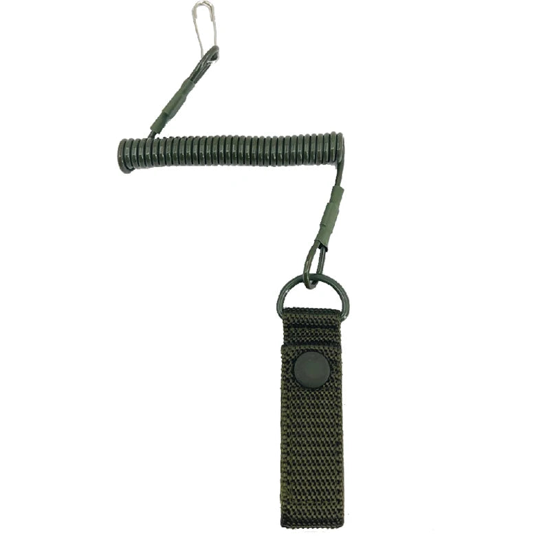 Elastic Lanyard Rope Tactical Anti-lost Military Spring Safety Strap Gun Rope For Key Ring Chain Flashlight Hunting Accessories