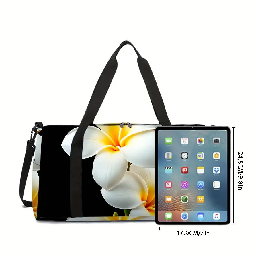 Flower Print Large Capacity Luggage Bag for Boy/Girl Best Gift 2D Cartoon Travel Duffels Outdoor Fitness Bag for Children