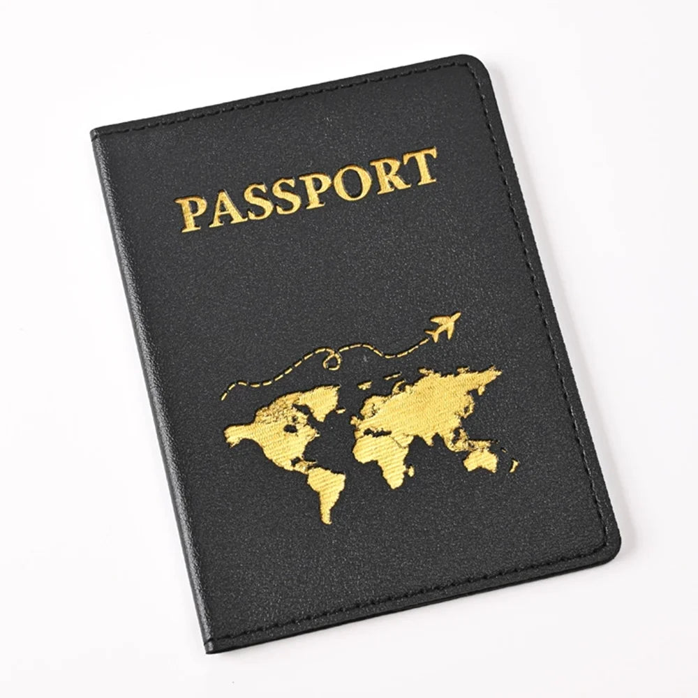 Custom Name Travel Passport Cover Gold Global Map Persoanlized Initials Passport holder New Women Men Travel Accessories
