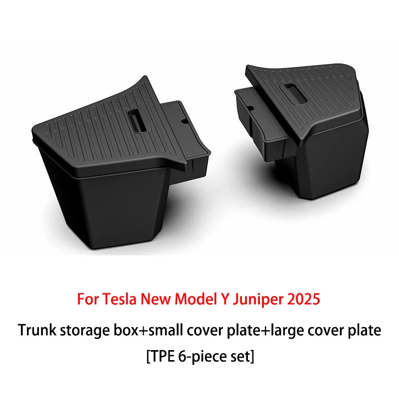 FutCarter For Tesla Model Y Juniper 2025+TPE Car Trunk Side Storage Box New Cover Mat Partition Board Stowing Space Decoration