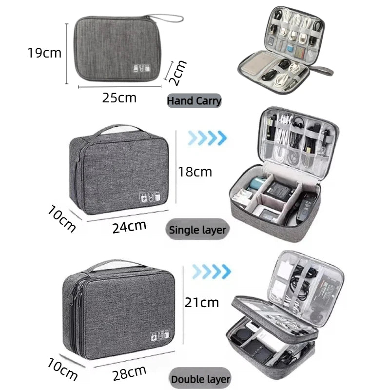 Travel Cable Storage Bag Portable WaterProof Digital Electronic Organizer USB Data Line Charger Plug Storage Bag Cable Organizer