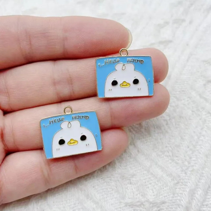 10pcs Cartoon Anime Pendant Oil Drop Alloy DIY Earrings Keychain Pendant Accessories