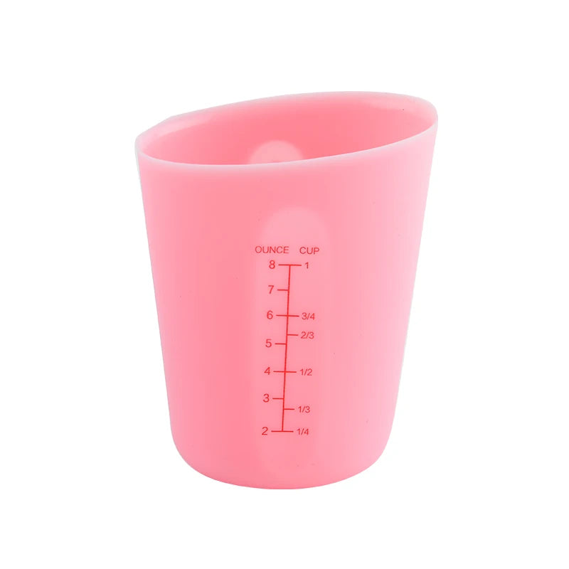 1PC Silicone Measuring Cup with Scale Transparent Measuring Cup Heat Resistant Soft Measuring Cup Baking Tool