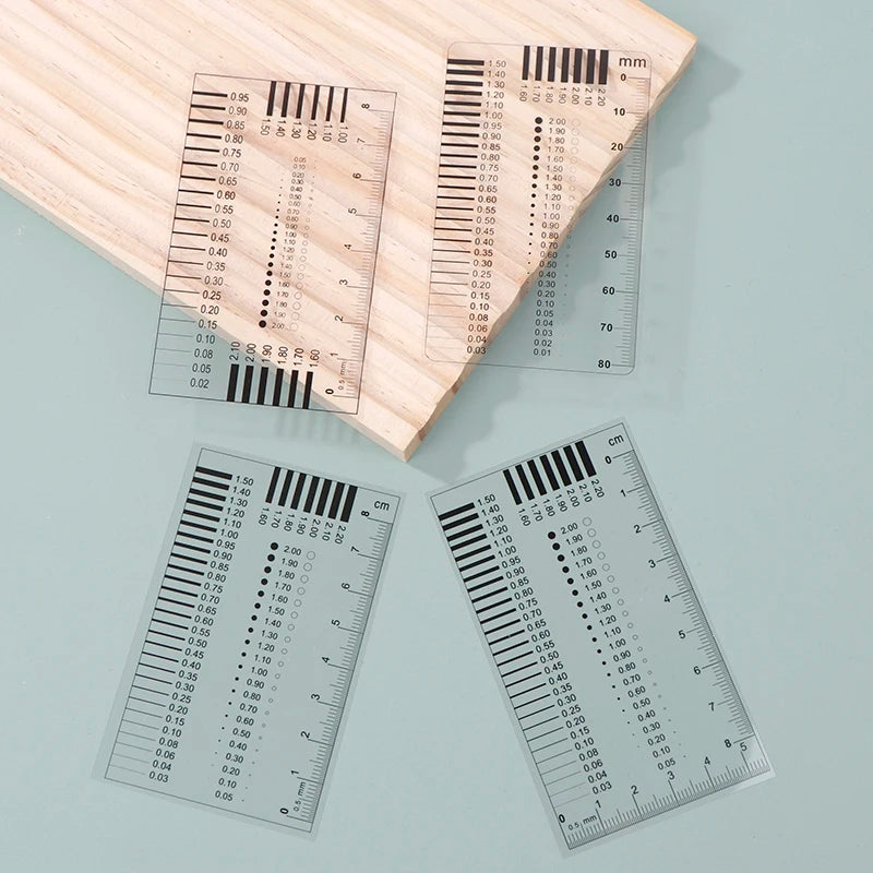 1PC Measuring Pass Badge Gauge Stain Card Point Gauge Wire Gauge Transparent Film Ruler Welding Gage Stain Crack Contrast Ruler