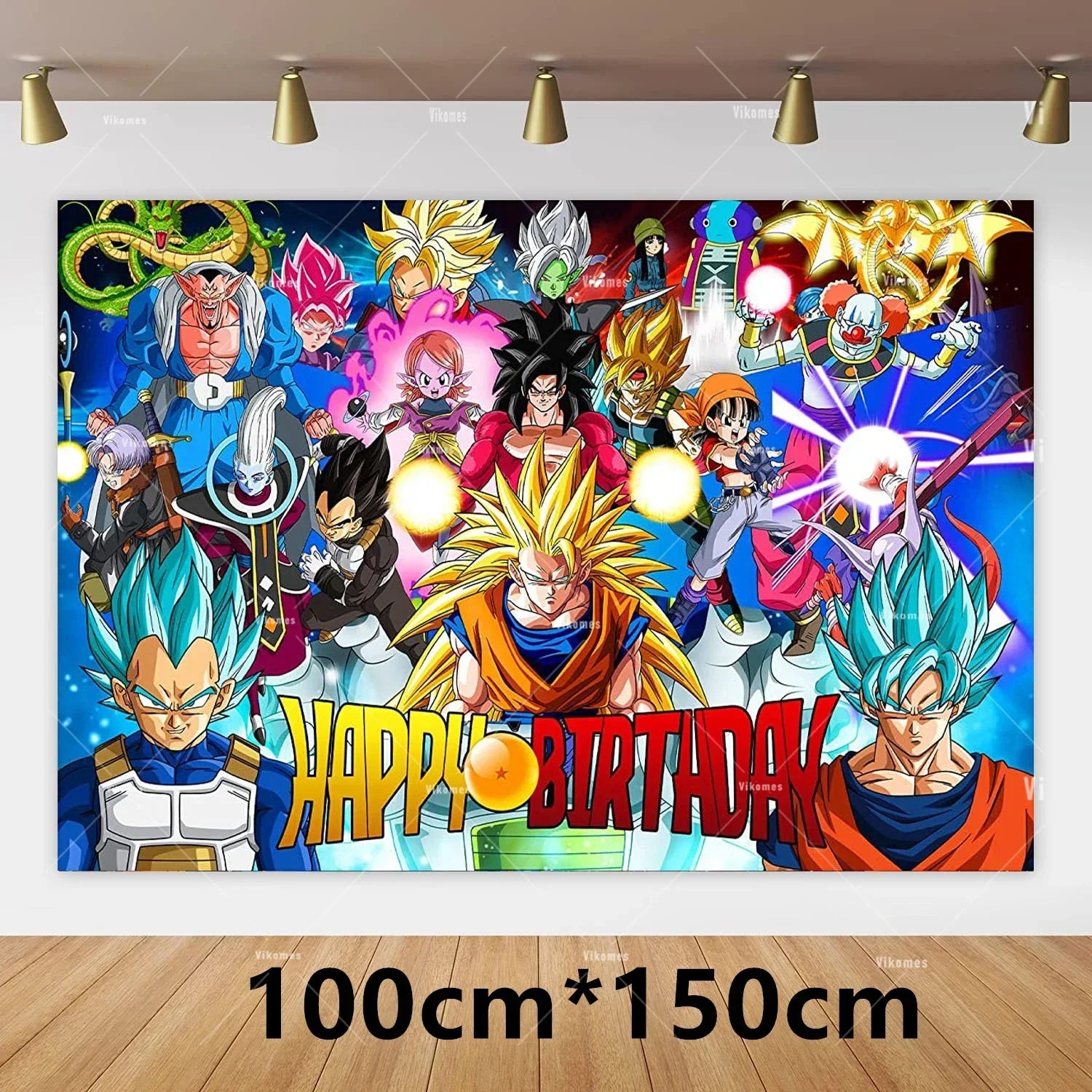 Dragoned Ball Z Balloons Happy Birthday Banner Goku Vegeta Ballons Party Decoration Plate Disposable Tableware Cake Topper Toy