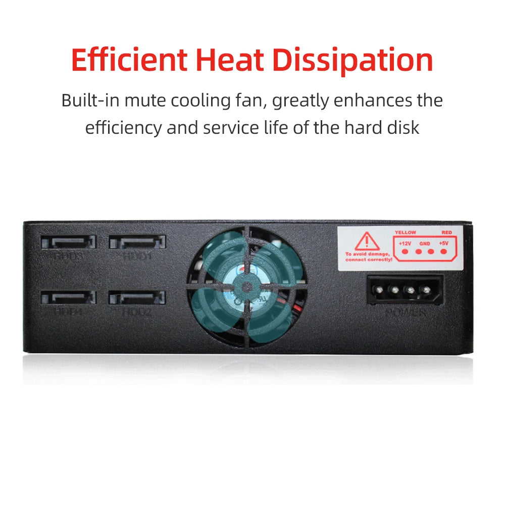 OImaster HE-2006 4-slot Internal Hard Disk Rack Support Four 2.5inch SATA HDD/SSD Easy Installation Plug and Play Hard Disk Rack