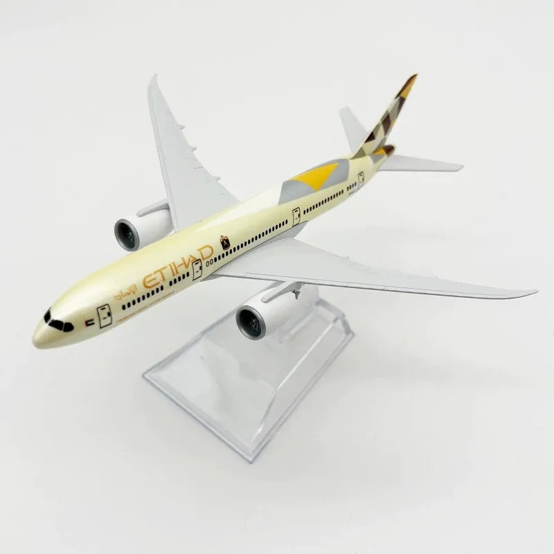 Plane Model B787 Etihad Airways 1:400 Scale 16cm Metal Aircraft Diecast Aviation Miniatures Model Toy With Base Gift Ornaments