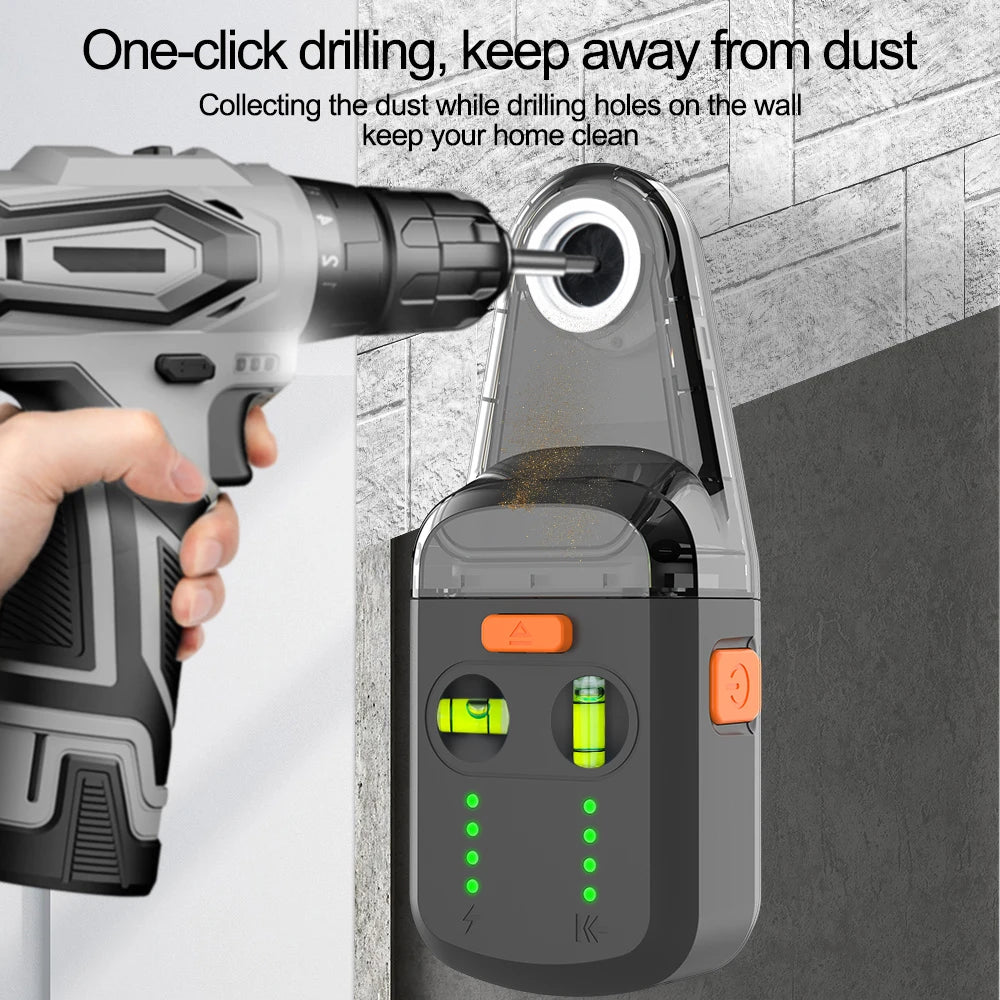 GVDA Electric Suction Vacuum Laser Level Mobile Bracket Drilling Dust Collector for Hammer Screwdriver Alignment Drilling Tools