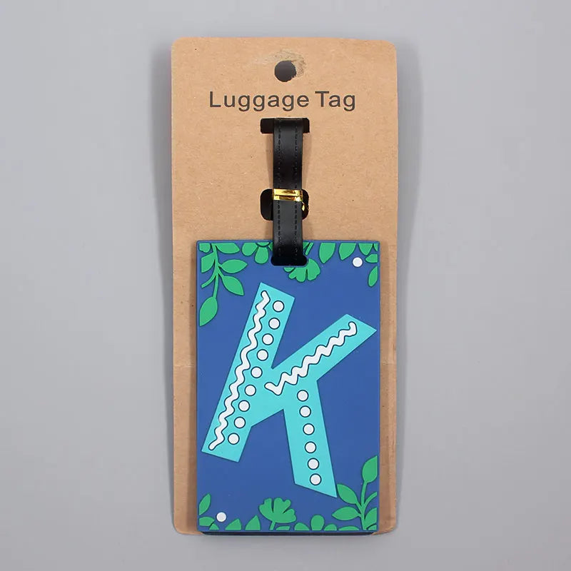 Newest Cute 26 Letters Luggage Travel Accessories Tag Silica Gel Suitcase ID Addres Holder Baggage Boarding Tag Portable Label