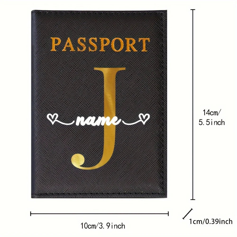 Custom Personalized Name/Initials Passport Holder & ID/BC Case Compatible for RFID Blocking - Elegant Travel Document Wallet